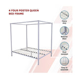 NNEDSZ 4 Four Poster Queen Bed Frame