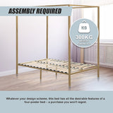 NNEDSZ 4 Four Poster Queen Bed Frame