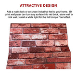 NNEDSZ 10m 3D Red Brick Print Theme Wallpaper