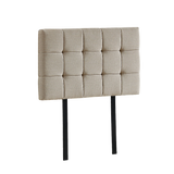 NNEDSZ Linen Fabric Single Bed Deluxe Headboard Bedhead - Beige
