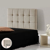 NNEDSZ Linen Fabric Single Bed Deluxe Headboard Bedhead - Beige