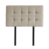 NNEDSZ Linen Fabric Single Bed Deluxe Headboard Bedhead - Beige