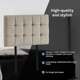 NNEDSZ Linen Fabric Single Bed Deluxe Headboard Bedhead - Beige