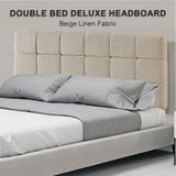 NNEDSZ Linen Fabric Double Bed Deluxe Headboard Bedhead - Beige