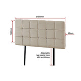 NNEDSZ Linen Fabric Double Bed Deluxe Headboard Bedhead - Beige