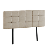 NNEDSZ Linen Fabric Queen Bed Deluxe Headboard Bedhead - Beige