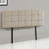 NNEDSZ Linen Fabric Queen Bed Deluxe Headboard Bedhead - Beige