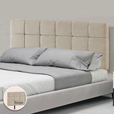 NNEDSZ Linen Fabric King Bed Deluxe Headboard Bedhead - Beige