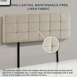 NNEDSZ Linen Fabric King Bed Deluxe Headboard Bedhead - Beige