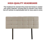 NNEDSZ Linen Fabric King Bed Deluxe Headboard Bedhead - Beige
