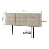 NNEDSZ Linen Fabric King Bed Deluxe Headboard Bedhead - Beige