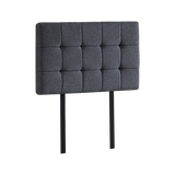 NNEDSZ Linen Fabric Single Bed Deluxe Headboard Bedhead - Grey