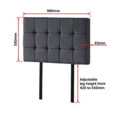 NNEDSZ Linen Fabric Single Bed Deluxe Headboard Bedhead - Grey