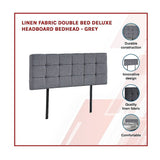 NNEDSZ Linen Fabric Double Bed Deluxe Headboard Bedhead - Grey