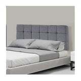 NNEDSZ Linen Fabric Double Bed Deluxe Headboard Bedhead - Grey