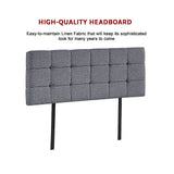 NNEDSZ Linen Fabric Double Bed Deluxe Headboard Bedhead - Grey
