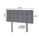 NNEDSZ Linen Fabric Queen Bed Deluxe Headboard Bedhead - Grey