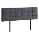 NNEDSZ Linen Fabric King Bed Deluxe Headboard Bedhead - Grey