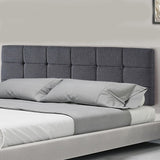NNEDSZ Linen Fabric King Bed Deluxe Headboard Bedhead - Grey