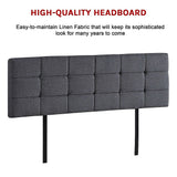 NNEDSZ Linen Fabric King Bed Deluxe Headboard Bedhead - Grey