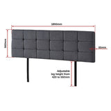 NNEDSZ Linen Fabric King Bed Deluxe Headboard Bedhead - Grey