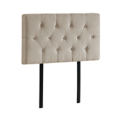 NNEDSZ Linen Fabric Single Bed Deluxe Headboard Bedhead - Beige