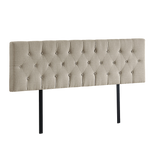 NNEDSZ Linen Fabric King Bed Deluxe Headboard Bedhead - Beige