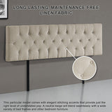 NNEDSZ Linen Fabric King Bed Deluxe Headboard Bedhead - Beige