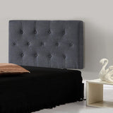 NNEDSZ Linen Fabric Single Bed Deluxe Headboard Bedhead - Grey