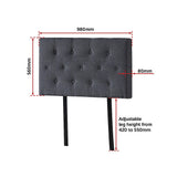 NNEDSZ Linen Fabric Single Bed Deluxe Headboard Bedhead - Grey