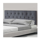 NNEDSZ Linen Fabric Double Bed Deluxe Headboard Bedhead - Grey