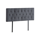 NNEDSZ Linen Fabric Double Bed Deluxe Headboard Bedhead - Grey
