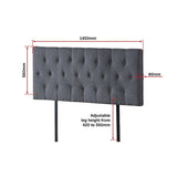 NNEDSZ Linen Fabric Double Bed Deluxe Headboard Bedhead - Grey