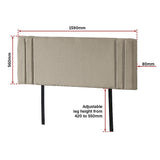 NNEDSZ Linen Fabric Queen Bed Deluxe Headboard Bedhead - Beige