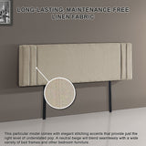 NNEDSZ Linen Fabric King Bed Deluxe Headboard Bedhead - Beige