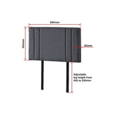 NNEDSZ Linen Fabric Single Bed Deluxe Headboard Bedhead - Grey