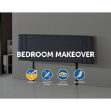 NNEDSZ Linen Fabric King Bed Deluxe Headboard Bedhead - Grey