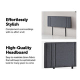NNEDSZ Linen Fabric Double Bed Deluxe Headboard Bedhead - Grey