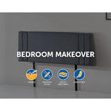 NNEDSZ Linen Fabric Queen Bed Deluxe Headboard Bedhead - Grey