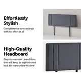NNEDSZ Linen Fabric Queen Bed Deluxe Headboard Bedhead - Grey