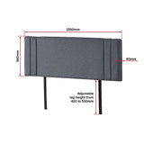NNEDSZ Linen Fabric Queen Bed Deluxe Headboard Bedhead - Grey