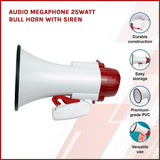 NNEDSZ Audio Megaphone 25Watt Bull Horn with Siren