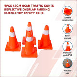 NNEDSZ 4pcs 45cm Road Traffic Cones Reflective Overlap Parking Emergency Safety Cone