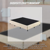 NNEDSZ Palermo Queen Ensemble Bed Base Platinum Natural Sand Linen Fabric