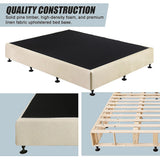 NNEDSZ Palermo Queen Ensemble Bed Base Platinum Natural Sand Linen Fabric