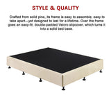 NNEDSZ Palermo Queen Ensemble Bed Base Platinum Natural Sand Linen Fabric