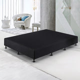 NNEDSZ Palermo Queen Ensemble Bed Base Midnight Black Linen Fabric