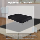 NNEDSZ Palermo Queen Ensemble Bed Base Midnight Black Linen Fabric