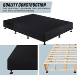 NNEDSZ Palermo Queen Ensemble Bed Base Midnight Black Linen Fabric