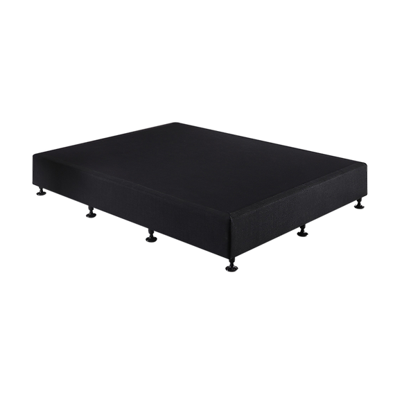 NNEDSZ Palermo King Single Ensemble Bed Base Midnight Black Linen Fabric